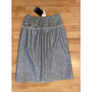 Yves Saint Laurent Side Zip Lined Knee Length Pencil Skirt Black‎ Size 42 NEW